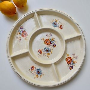 Vintage Floral Divided Serving Dish